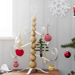 IKEA Vinterfint Pine Wood & White Metal Tree Christmas  Holiday NIB